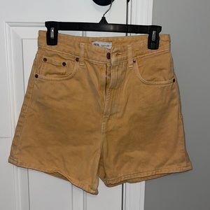 Acid Orange Denim Shorts
